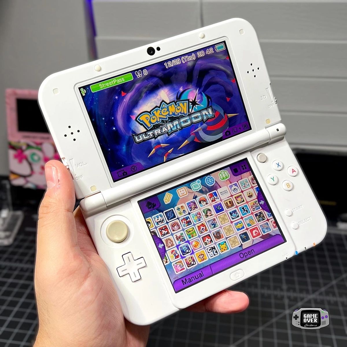 Nintendo 3DS LL “Pearl White” (Modded)